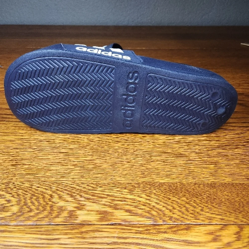 adidas Adilette Shower Slide Sandals - Navy with White Stripes